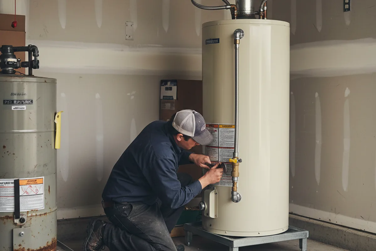 Water heater and shutoff valve replacement in Sharpsburg